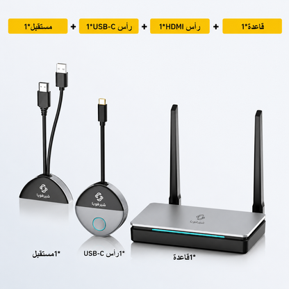 وصّل واعرض فوراً – جهاز مشاركة شاشة لاسلكي HDMI وUSB-C | بدون Wi-Fi أو Bluetooth | توافق واسع مع جميع الأجهزة